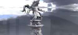 Werewolf Statue with Stand 3D model