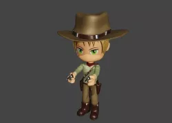 western gunslinger - cowboy toon Low-poly 3D model