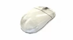 White retro vintage old rollder ball pc mouse da1 Low-poly 3D model