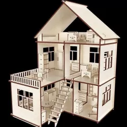 Wooden doll house constructor model  3D model