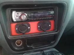 1 DIN car stereo faceplate for 12v power sockets