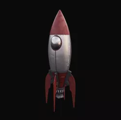 50s Stylized Vintage Spaceship 3D model