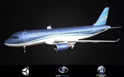 Airbus A320 family Aircraft family Commercial Jet Plane Low-poly  3D model