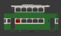 Antique Tramway number 28 from Hong Kong 3D model