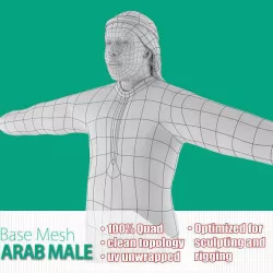 Arab Male Base Mesh Low-poly  3D model