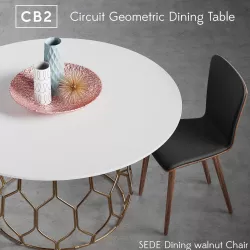 CB2 Circuit Geometric Dining Table set 3D model