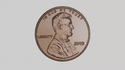 Coin - one US cent Low-poly  3D model