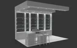 Concession stand kiosk shop 3D model
