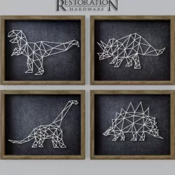 Dinosaur String Art RH Low-poly  3D model