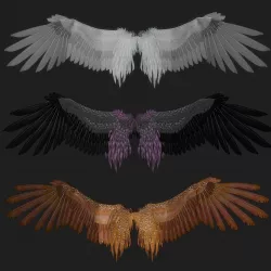 Fantasy Wing Rigged 3D model