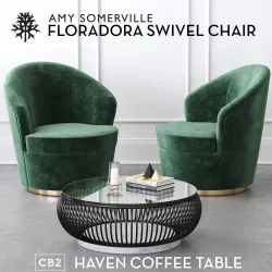 Floradora Swivel chair with CB2 Haven coffee table 3D model