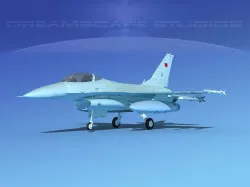 Gen Dyn F-16A Falcon Bahrain 3D model