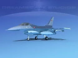 Gen Dyn F-16A Falcon RDAF 3D model