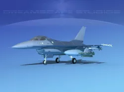 Gen Dyn F-16A Falcon Unmarked 3D model