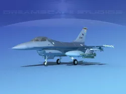 Gen Dyn F-16A Falcon V07 USAF 3D model