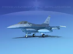 Gen Dyn F-16A Falcon V27 Denmark 3D model