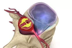 Hernaited  disc in human spine in details  3D model