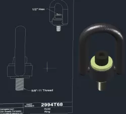 Hoist Ring McMaster Carr 3D model