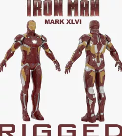 Iron Man Mark XLVI RIGGED 3D model