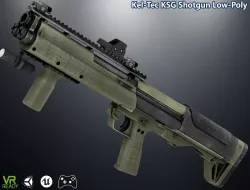 Kel-Tec KSG Shotgun Low-poly  3D model