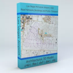 Las Vegas McCarran LAS Airport Roads Buildings and Public Trans 3D model