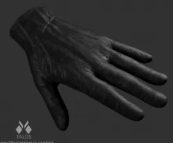 Leather Glove with High and Low Poly Files Low-poly  3D model