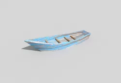 low poly beach boat Low-poly  3D model