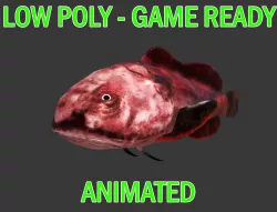 Low poly Blob Fish Animated - Game Ready Low-poly  3D model