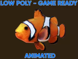 Low poly Clown Fish Animated - Game Ready Low-poly  3D model