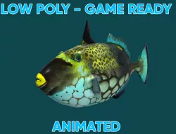 Low poly Clown Trigger Fish Animated - Game Ready Low-poly  3D model