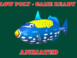 Low poly Clown Trigger Fish Cartoon Animated - Game Ready Low-poly  3D model