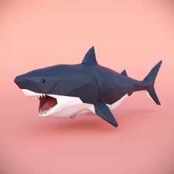 Low Poly Shark Low-poly  3D model