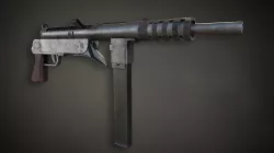 Lowpoly PBR Blyskawica SMG Low-poly  3D model