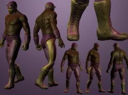 Luchador Character Low-poly  3D model