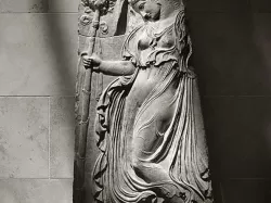Marble relief with a dancing maenad
