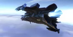 Military Sci-Fi Ship with Crashed Version Low-poly  3D model