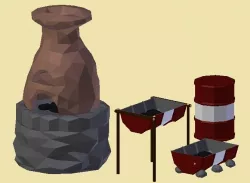 PACK 003 Furnace Barbecue Barrel Low-poly  3D model