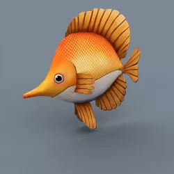rainbow fish Low-poly  3D model