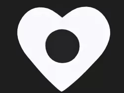 Round hole in heart Low-poly  3D model
