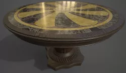 Round table with marble inlay 3D model