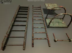 Rust ladders set Low-poly  3D model