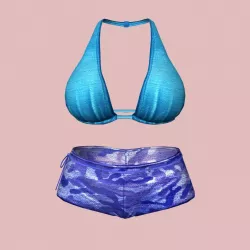 Sexy Blue Army Bikini Low-poly  3D model