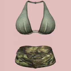 Sexy Green Army Bikini Low-poly  3D model