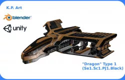 Spaceship Dragon Type 1 Se1-Sc1-PJ1-Black Low-poly  3D model