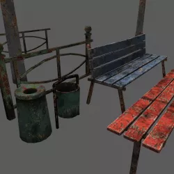 Street Rust Exterior Pack  Low-poly  3D model