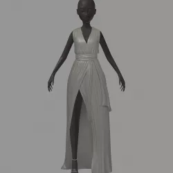 subdivision 3d model women summer long dress high heel shoes Low-poly  3D model