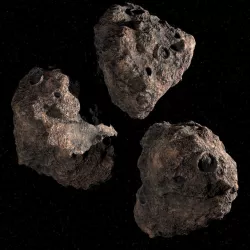 Three Asteroids 3D model