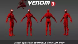 Venom Spiderman 3D Models Low poly Real Time Low-poly  3D model