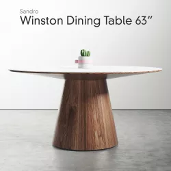 Winston Dining Table Sandro Veneer 63 inch 160 cm  3D model