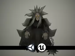 Witch - Hand Painted and Animated Low-poly  3D model